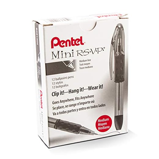 Pentel RSVP Mini Ballpoint Pen, (1.0mm) Medium Line, Violet Ink, 12 Count (Pack of 1) (BK91MNV-V)