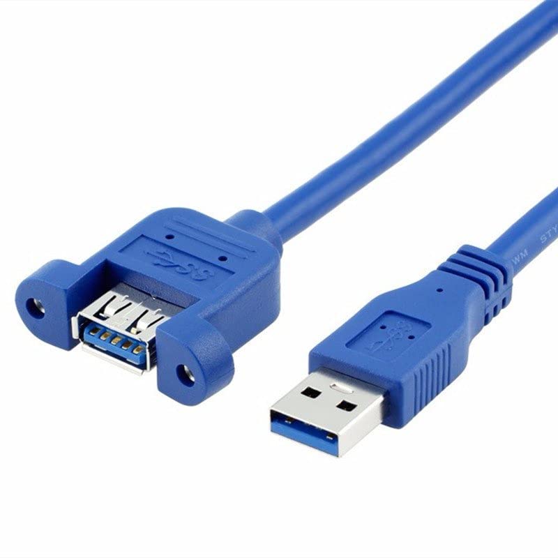 PARUHT USB 3.0 Male to Female Extension Cable with Panel Mount Screw hole lock connector adapter cord-Blue (B0BM5NY98Z) Amazon Price History, Amazon Price Tracker
