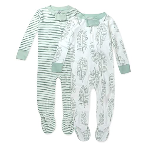 Image of HonestBaby Sleep and Play Footed Pajamas One-Piece Sleeper Jumpsuit Zip-front PJs Organic Cotton for Baby Boys, Unisex