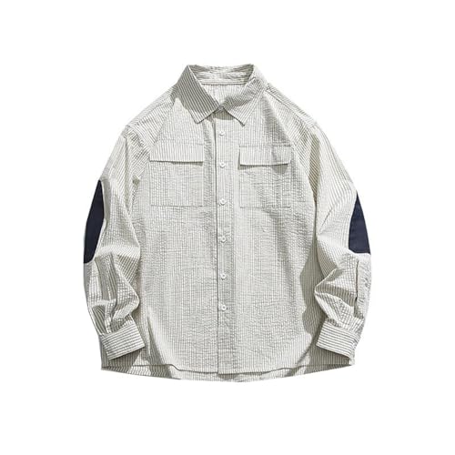 Chemise rétro d'automne GUOYUXIAO hommes avec col à revers souple et coupe confort