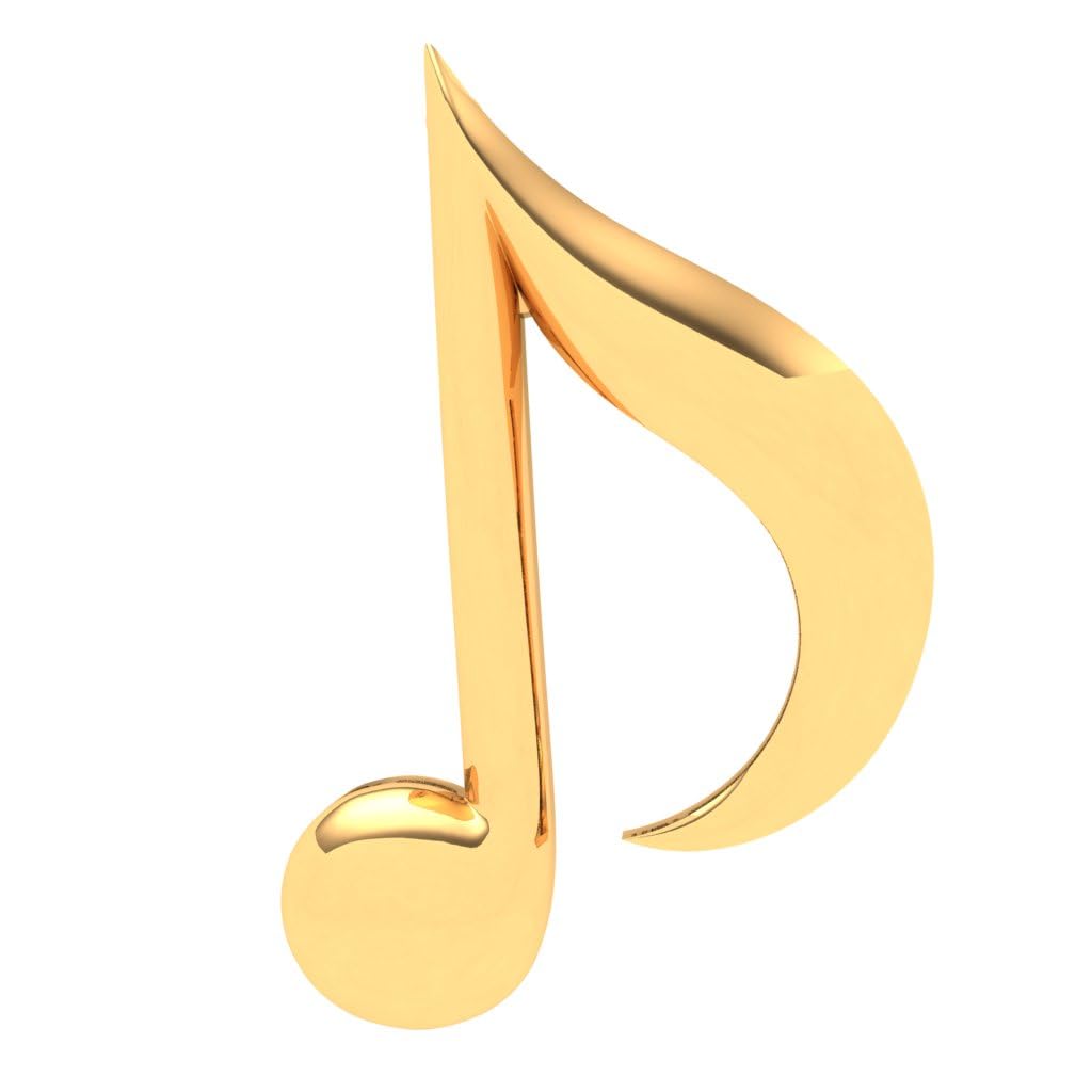 p.c. chandra jewellers 18Kt(750) Yellow Gold Quaver Musical Note Pendant For Women & Girls - 0.8 Gram (Without Chain)-picture-43