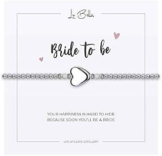 Lu Bella Womens Wedding Jewellery Gifts - Wedding Gifts For Woman - Adjustable Stretchy Silver String Present Jewellery with Charms and Gift Bag from