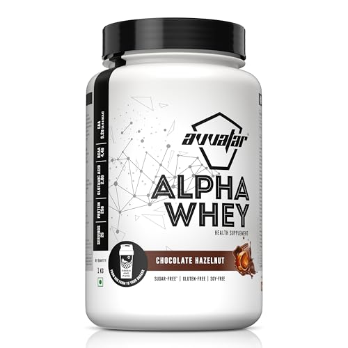 Image of avvatar ALPHA WHEY PROTEIN | 1Kg | Chocolate Hazelnut Flavour | 25g Protein | 25 Servings