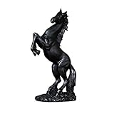 perfk Caballo de Estatuilla, Caballo Al Galope de La Estatua de Resina, Escultura Moderna para Decoración de Escritorio, Estilo Europeo, para El Hogar/Ofi - Negro
