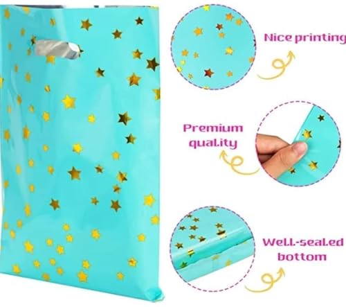 Image of VRB Dec 24pcs Foil Guddy bags, return gift bags for kids birthday, Happy Birthday Party Return Gift Bags For Boys and Girls, Colorful Gift Bags (24pcs Mini Star Design)