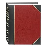 Pioneer Photo Albums BT-68 100-Pocket Leatherette Cover Ledger Style Le Memo Photo Album, 6 by 8-Inch, Red and Black