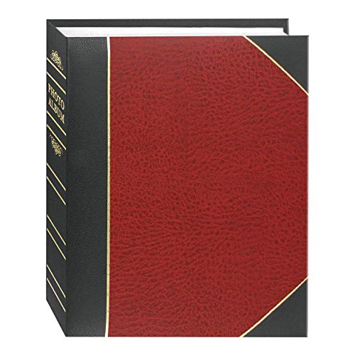 Pioneer Photo Albums BT-68 100-Pocket Leatherette Cover Ledger Style Le Memo Photo Album, 6 by 8-Inch, Red and Black