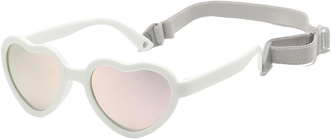 Baby Heart shaped sunglasses Flexible Polarized UV400 with Strap for newborn Toddlers from 0 to 24 months old Baby Heart shaped sunglasses Flexible Polarized UV400 with Strap for newborn Toddlers from 0 to 24 months old