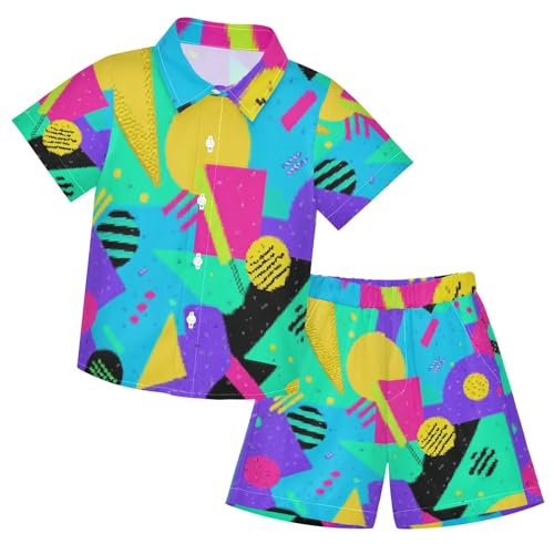 Image of Boccsty Red Strawberry Boy Summer Shorts Sets Hawaiian Toddler Boys T-Shirt & Pants 2 Pcs 3T-10T