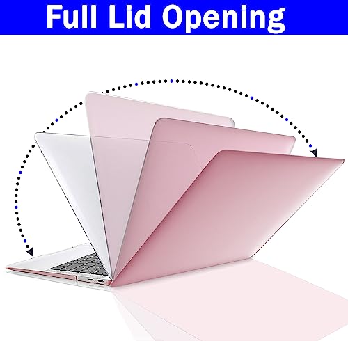 Image of Case Compatible with MacBook Air 13.6 inch 2025 2024 2023 2022 Release M4 A3240 M3 A3113 M2 A2681 Plastic Hard Shell Cover Case, Metallic Rose Gold