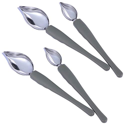 Colher decorativa de 4 peças com 5 peças de pinça, colheres de aço inoxidável, pinças de precisão, c
