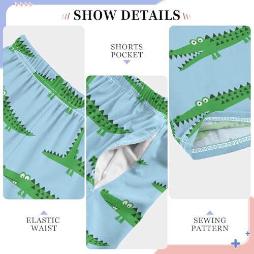 ZZXXB Crocodiles Boys Long Pants Soft Trousers Elastic Waist Kids Lounge Bottoms with Pockets S-XL4