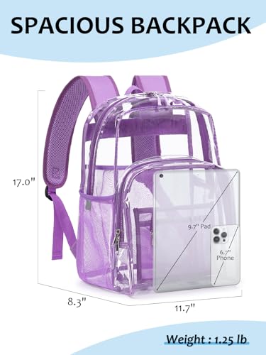 Image of Clear Backpack for School, Heavy Duty Transparent Bookbag