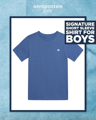 AEROPOSTALE Boys Tshirts - Soft Basic Classic Crew Neck Cotton Short Sleeve Boys Shirt Youth Kids Tshirt (Sizes: 4-16)2