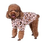 Picture of GreenJoy Leopard Print Dog Sweater – Stretchy Fleece Dog Turtleneck Sweatshirt for Puppies & Cats, Soft & Warm Pet Winter Clothes for Small, Medium & Large Dogs (Pink, Large/X-Large)