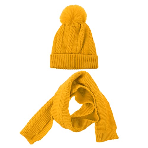PartyKindom 1 Set Adorable Pullover Hat and Flexible Scarf for Skin Friendly Knit Beanie and Neck Warmer Warm and Comfortable Winter Accessories for Boys