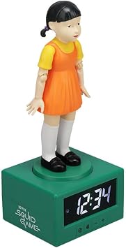 Paladone Squid Game Doll Alarm Clock - Officially Netflix Licensed Light, Kids Bedroom Accessories & Decor