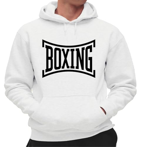 MyPato Sudadera Adulto con Capucha de Hombre Deporte Boxeo Construyendo la Victoria Golpe a Golpe,Guantes de Combate,Saco de Pera 001 4XL