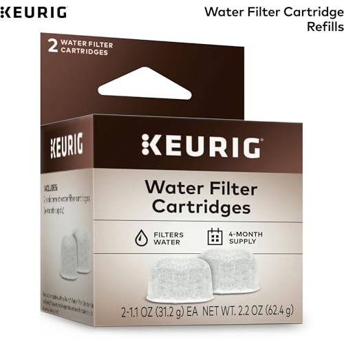 Keurig Water Filter Refill Cartridges, Replacement Water Filter Cartridges, Compatible with 2.0 K-Cup Pod Coffee Makers, 2 Count