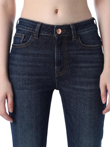 Image of ONLY Women's Solid Flared High Rise Black Jeans