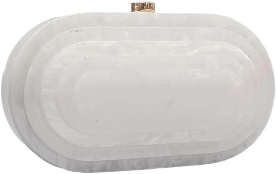 GSYPS Acrylic Evening Clutch Bag for Women Shell Shape Shoulder Crossbody Bag Glitter Marble Purse Handbag