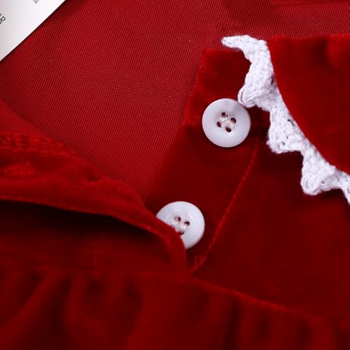 MYGBCPJS Little Girls Velvet Dress Toddler Baby Kids Warm Short Sleeve Ruffle Princess Skirt Pajamas Sleepwear4