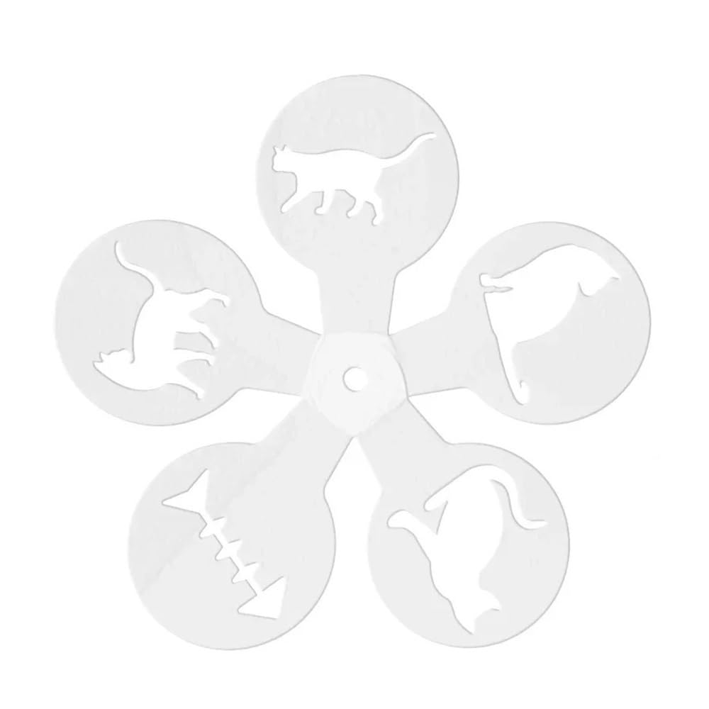 5 plantillas de plástico con forma de gato, para decorar fondant, postre, tartas, capuchino