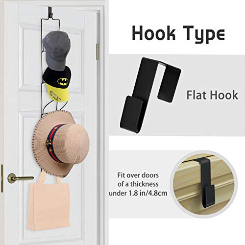 Livememory Hanging Hat Rack, Hanging Wig Rack Baseball Caps Hat Racks For Door, Wall, Closet, Bathroom, 10Pcs (Black) #TOP1