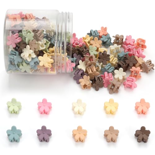 Mini Flower Hair Clips Baby Hair Clips Mini Claw Clips Cute Jaw Clips Hair Pins Hair Barrettes Toddler Hair Accessories for Women Girls Kids Teens 100Pcs