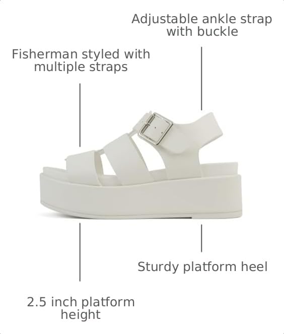 Image of Soda inchBossi ~ Women Round Toe Flatform Fisherman Wedge Sandals with Adjustable Buckle