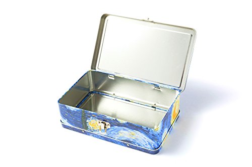 Image of DAHO Metal Storage Box with Hinge for Office, School, Home, Makeup, Arts & Crafts and Accessories (Starry Night)