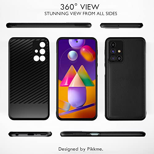 Image of Pikkme Samsung Galaxy M31s Back Cover | Pu Leather | Soft Touch | Raised Edges | Bumper Case for Samsung Galaxy M31s (Black)