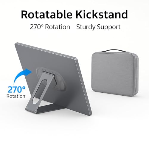 Image of 21.5 inch Android 15 Portable TV Tablet with Carry Bag, Rotating Foldable Stand, 6GB+128GB, with 99.9Wh Battery, 13MP Camera, Dual 5W Speakers, Smart Touch Screen for Travel, Camping & Home Entertainment