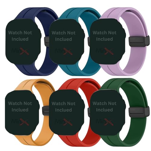Image of MINX Smart Watch Strap Compatible for Apple Watch Band 38mm / 40mm / 41mm / 42mm / 44mm / 45mm / 49mm Series 9 /8 / 7 /6 / 5 /4 / 3 /2 / 1 SE Soft Silicone (Combo Packs)