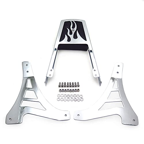 Httmt Mt146-F-Cd Chrome Flame Backrest Sissy Bar With Leather Pad Compatible With 1995-2003 Harley Davidson Sportster 883 Xl883 1200 Xl1200 #TOP6
