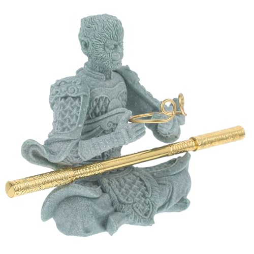 Figurines Wukong d'aquascaping en grès vert avec statues de collection - 5