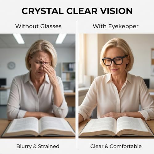Image of Eyekepper Square Reading Glasses 0.50, Readers for Women, 6 Pack Oversized