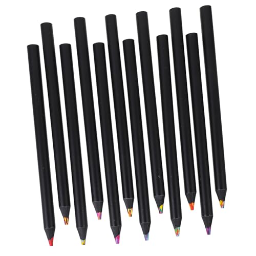 Lápices de arcoíris de madera de 12 piezas para colorear y dibujar