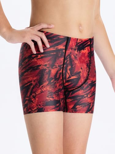 DEVOROPA Youth Boys Swim Shorts Square Leg Swimsuit Nylon Swimming Boxer Brief UPF 50+ Abstract C XS