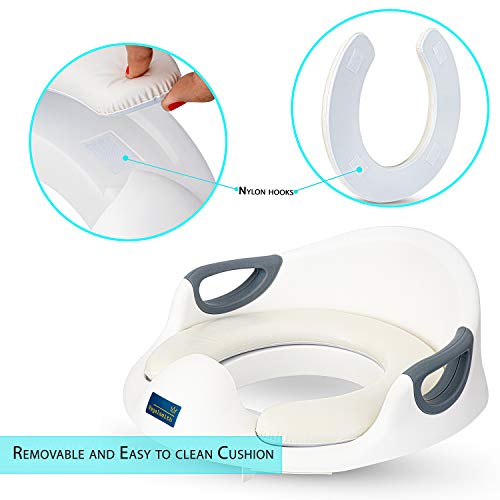 Regal-Smith-Potty-Training-Toddler-Toilet-Seat-for-Baby-Boys-Girls-with-Safety-HandlesSplash-Guard-Changeable-Cushion-Cleaning-Brush-and-Backrest-for-Kids-Children-Apply-to-Round-and-Oval-Toilets