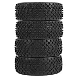 Material superior: este neumático de coche de juguete está hecho de material de marco de rueda de goma y plástico, 1 8 ruedas RC de 17 mm, que es fuerte, RC, práctico, respetuoso con el medio ambiente, duradero y tiene una larga vida útil.