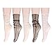 Benefeet Sox Womens Girls Sheer Mesh Fishnet Novelty Ankle Slouch Socks See Through Lace Floral Loose Socks 5 Pairs,Black White Fishnet
