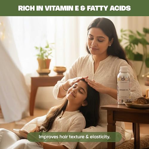 Image of VedaOils Argan Hair Oil 100ml | 100% Pure & Cold Pressed | Natural Argan Oil for Hair, Skin & Face Care