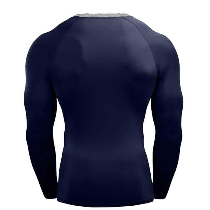 Image of Men's 1 Or 3 Pack Compression Shirts Long Sleeve, Base-Layer Quick Dry Workout T Shirts Sports,Gym, Running T-Shirt (Medium, NAVY01)