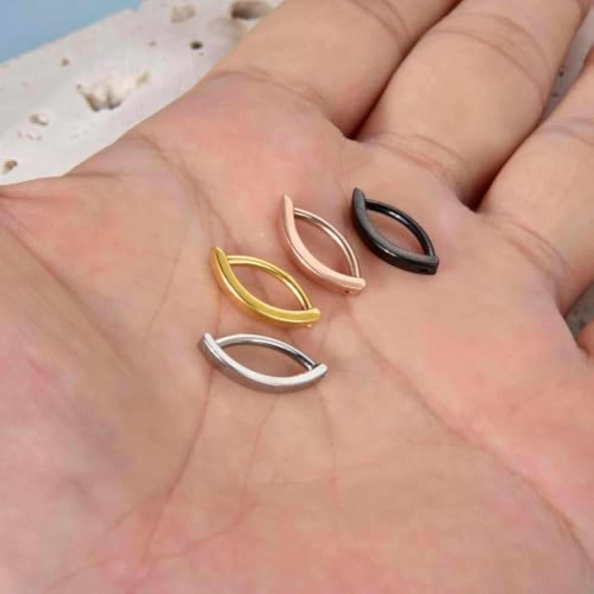 Women's Titanium Belly Button Clicker Ring, 14G Navel Piercing