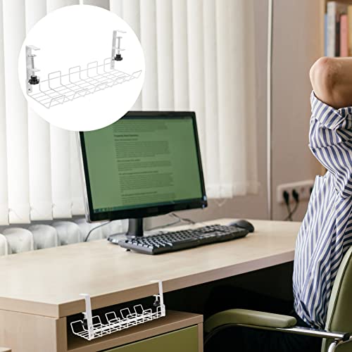 CALLARON Bandeja organizadora de cables para debajo del escritorio para espacio de trabajo ordenado sostiene protectores instalación fácil para almacenamiento eficiente miniatura 6