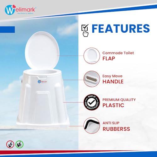 Image of Indian to Western Toilet Converter | Portable Indian Commode Toilet for Elderly and Handicap | Portable Western Commode with 2 Year Warranty - White