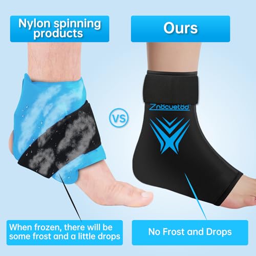 Image of Ankle Ice Pack Wrap for Swelling, Reusable Foot Heel Gel Ice Pack for Injuries Sprained, Hot Cold Therapy Sock Compression for Plantar Fasciitis Pain Relief, Achilles Tendonitis