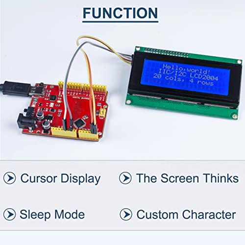 Daokai WE-DA-043 2004 20X4 Character Lcd Screen Module Iic I2C Twi Serial Interface Adapter Blue White Backlight 5V thumb #5