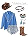 MYMORE Womens Rhinestone Fringe Shirt Top Nashville Country Western Cowgirl Outfit Shiny Diamond Tassel Puff Long Sleeve Button Up Shirts Top Dolly Costume Parton Club Outfit Clothing Blue S